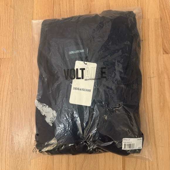 HP🎉 NWT ZADIG & VOLTAIRE Rona 100% Cashmere Long Cardigan Blue Belted Duster LG - Picture 10 of 14